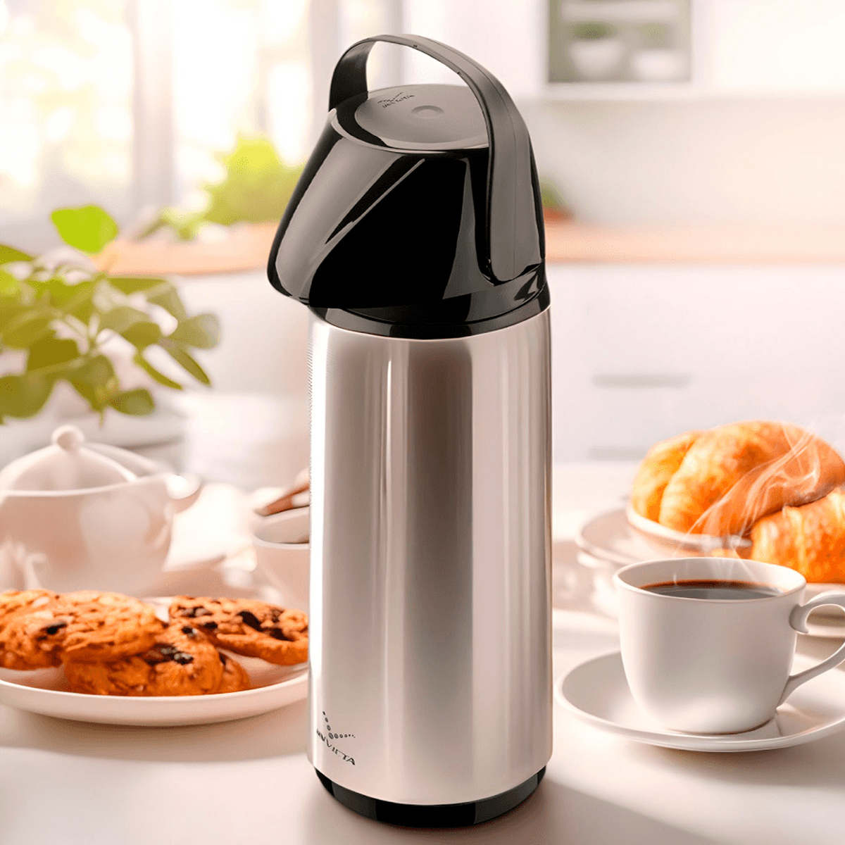 Garrafa Térmica Air Pot Slim Inox 1,8L Invicta com Pressão - Imagem 3