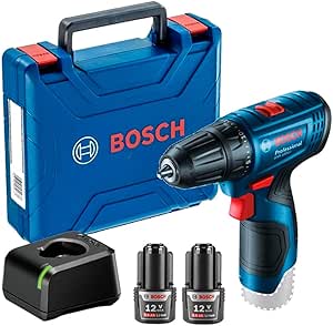 Parafusadeira e Furadeira Bosch GSR 120-LI 12V com 2 Baterias e Maleta