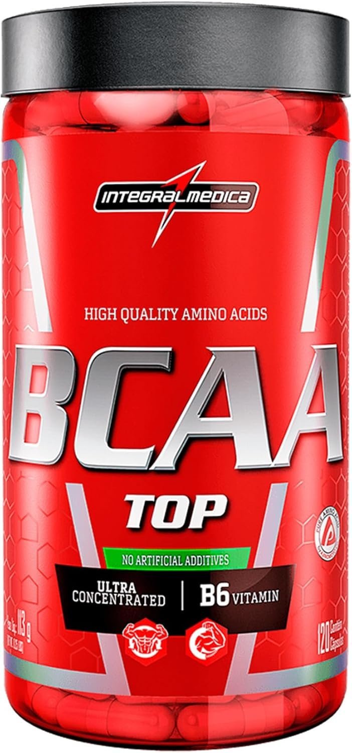 Aminoácidos Essenciais BCAA Top 120 Cáps – Para Recuperação e Desempenho – Integralmedica